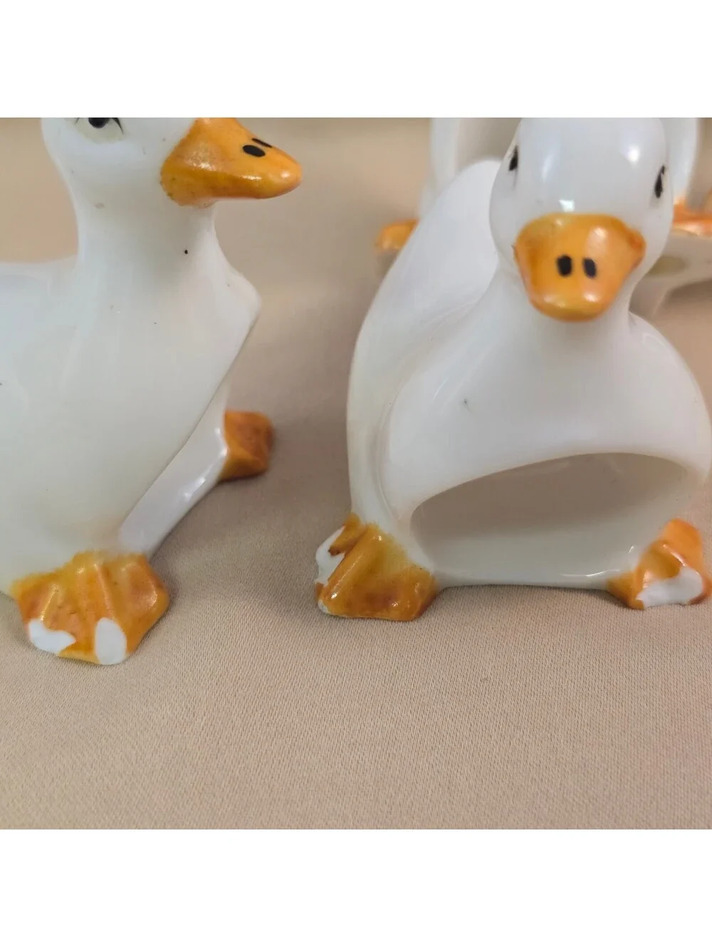 Vintage Ceramic Napkin Rings Set of 8 Thanksgiving Turkey MP Mark Duck